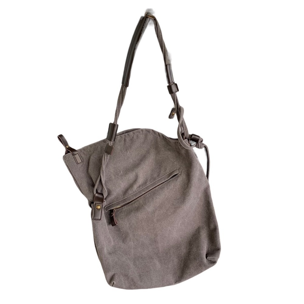 COOFIT Unisex Women's or Men's Crossbody Grey Shoulder Canvas Bag Backpack